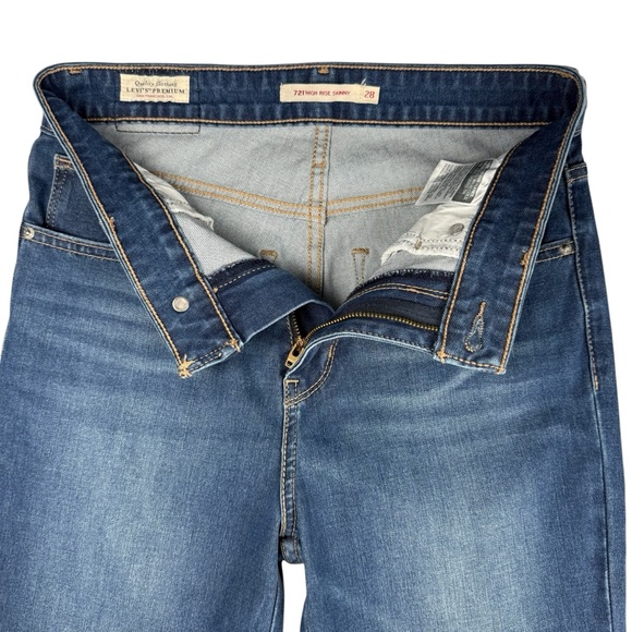 Levi's 721 High Rise Ankle Zip Skinny Denim Blue Jeans Women's Size 28 - Picture 8 of 16